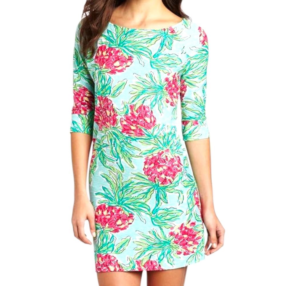Lilly Pulitzer Cassie Mint Spike the Punch Print Bateau Neck Mini Dress Size XS